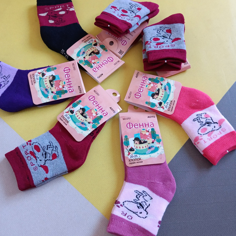 Носки теплые для девочек на 2-3 годика. Киев - изображение 1