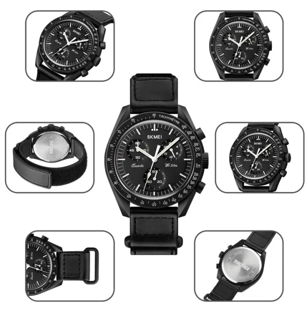 Чоловічий наручний класичний годинник Skmei 1982 (Чорний) Київ - фото 5