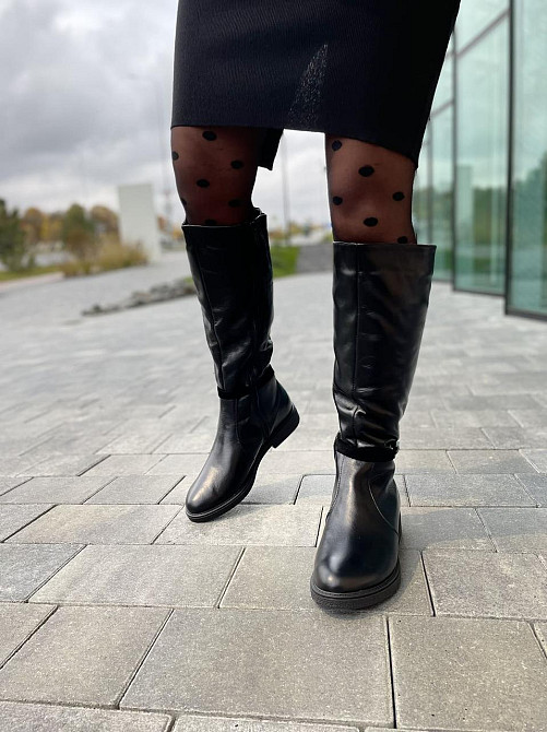 Чоботи жіночі ARLETT чорні натуральна шкіра зима 39см обхват 37см (1729) Коломыя - изображение 4