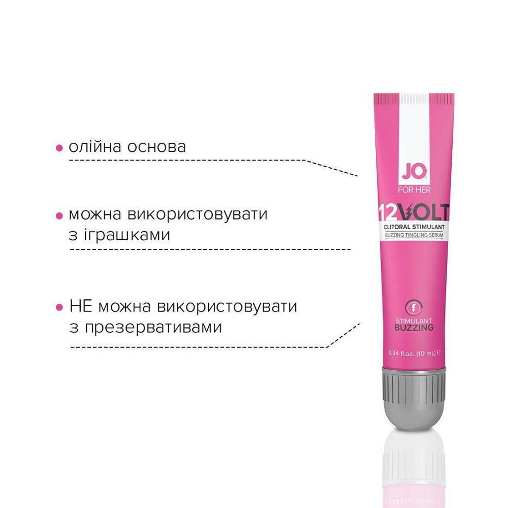 Возбуждающий гель для клитора JO 12VOLT (10 мл) с эффектом пульсации и разогрева Sex Aura Киев - изображение 4