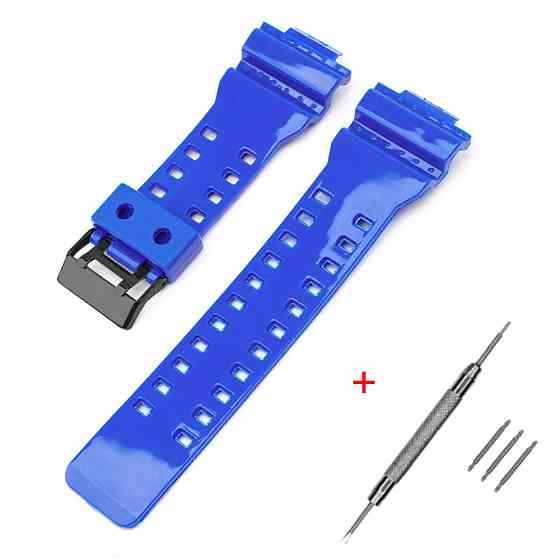 Ремінець для Casio G-Shock GA-100/110/120 Blue-Glossy BK SBR Київ