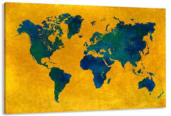 Картина полотно у вітальню / спальню   Мапа Світу MLP_371 ( 60х30см ) Київ