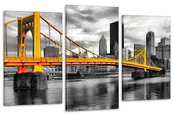 Модульная картина в гостиную / спальню  Золотий міст  Нью-Йорк Art-675_3 Киев