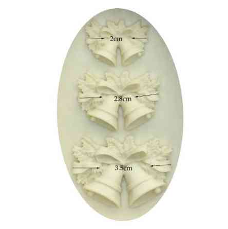 Молд новогодний Колокольчики 88 на 50 мм розовый Киев