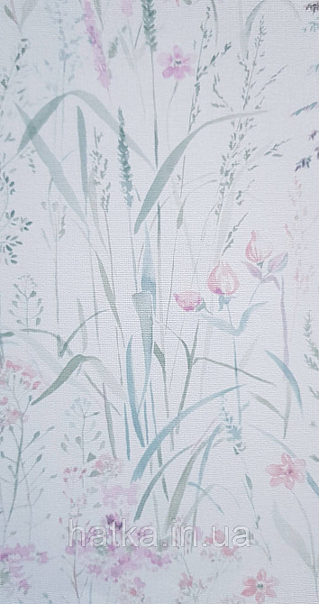 Шпалери вінілові на флізеліні Grandeco Universe метрові прованс квіти листя рожеві червоні бірюзи на білому Київ - фото 1