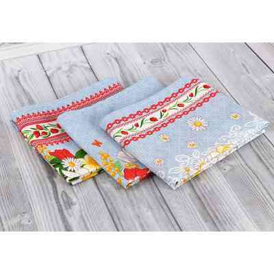 Рушник Руно набір кухонних Весняні квіти 45х80 см 3 шт (707Т_Весняні квіти) Вінниця