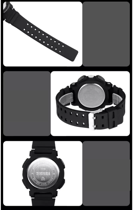 Чоловічий наручний годинник Skmei 1718 (Чорний) Київ - фото 9