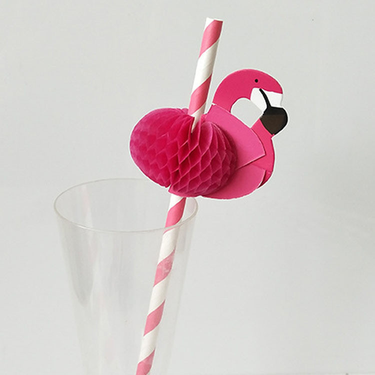 Коктейльні трубочки Фламінго 10 штук 19 см рожевий Київ - фото 3