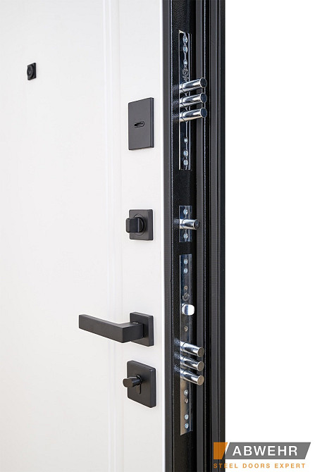 Двері вхідні, квартирні ABWEHR. Модель 516/517 RAIN. Чорна шагрень / Білий супермат Київ - фото 4