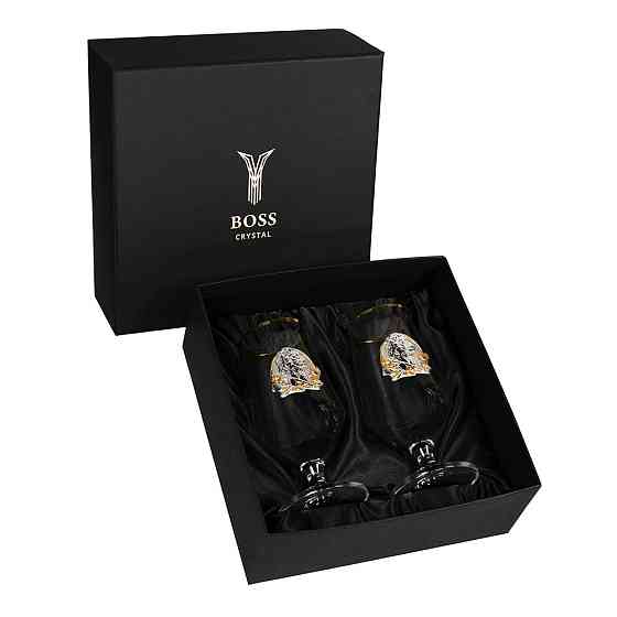 Набір для пива "Директорський"  2 келиха, кришталь, золото Рівне