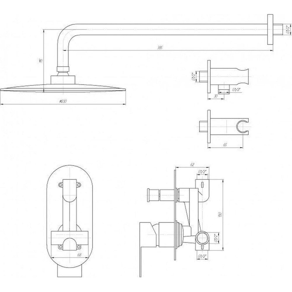 Душевая система встроенная TOPAZ BARTS TBG 07205-G-H36 Киев - изображение 8