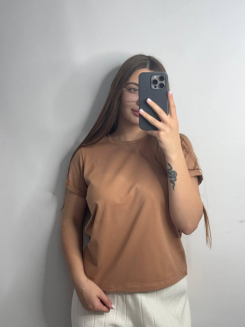 Базова футболка жіноча однотонна Рожевий S Харків - фото 1