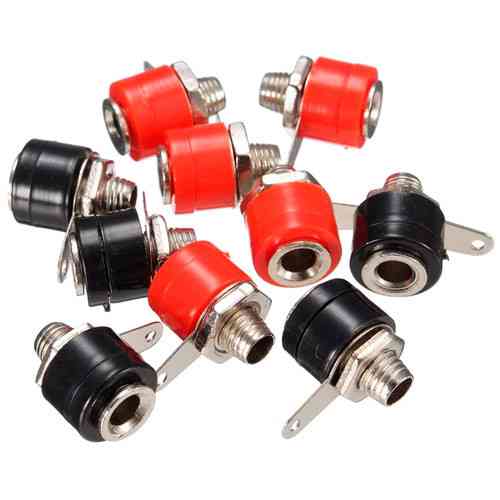 Разъём гнездо банан 4мм, акустический коннектор на панель, набор 10 шт Киев