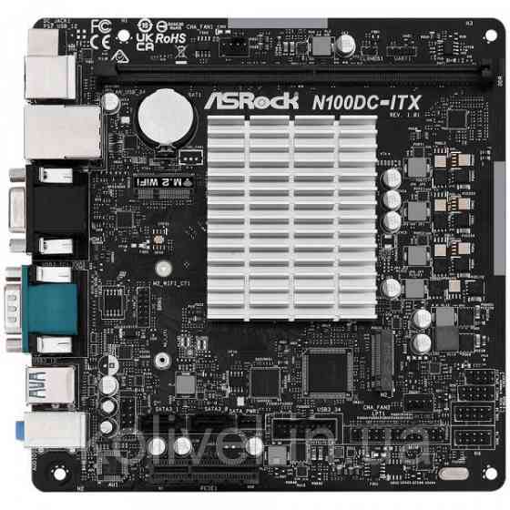 ASRock N100DC-ITX (Quad-Core N100 3.4GHz, 1xDDR4 DIMM, VGA/HDMI, 1*PCIe, 2xSATA3, M.2, GLan, miniITX Киев