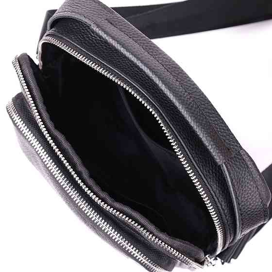 Удобная вертикальная сумка для мужчин из натуральной кожи Vintage sale_15115 Черный Киев