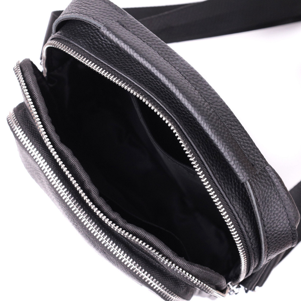 Удобная вертикальная сумка для мужчин из натуральной кожи Vintage sale_15115 Черный Киев - изображение 6