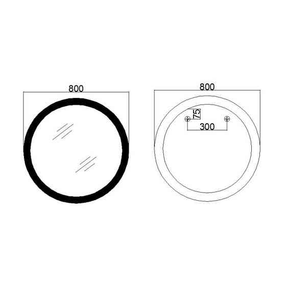 Дзеркало настінне кругле сенсорне Qtap Taurus (TA1) R800 з LED-підсвіткою Touch, з антизапотіванням Харків