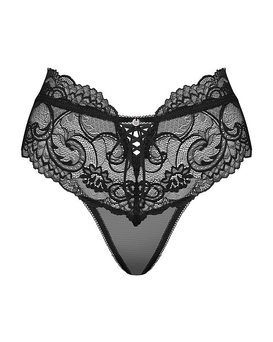 Трусики мереживні Obsessive Elizenes L \ XL Black Sex Aura Київ - фото 5