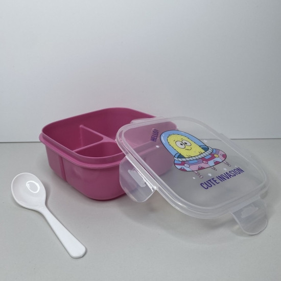 Детский ланч бокс на 3 секции с ложкой НЛО 500мл Винница - изображение 2