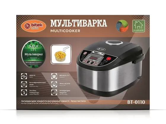 Мультиварка BITEK BT-0110 5 л 2000 Вт с антипригарной чашей, программами приготовления и автоподогревом Одесса