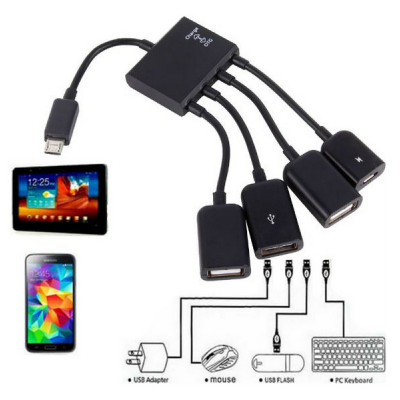 Концентратор Lapara LA-MicroUSB-OTG-HUB black Вінниця - фото 7