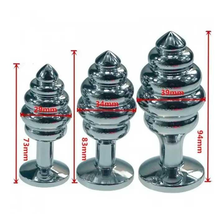 Сталева анальна пробка "Спіраль" - 7,2*2,9 см - Анальні іграшки Вінниця - фото 7