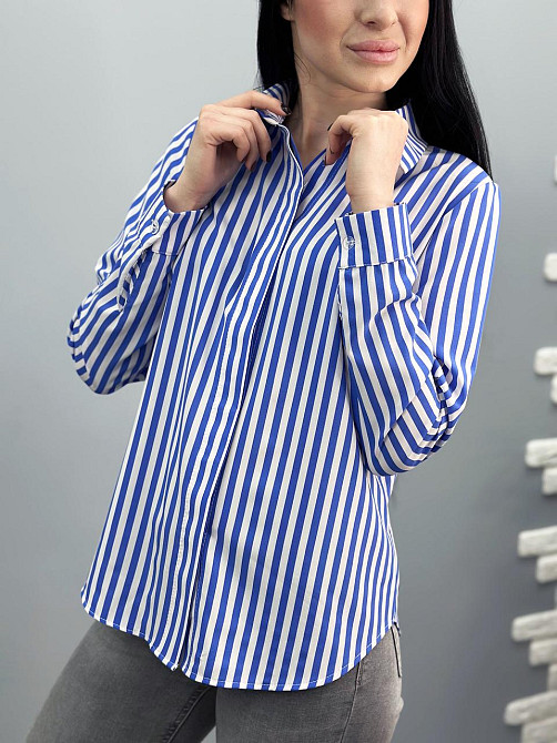 Рубашка с длинными рукавами в полоску 