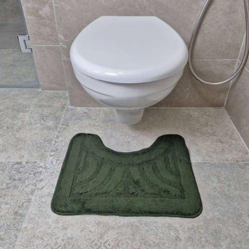 Набір килимків для ванної 50*80см+40*50см U-виріз Орнамент Econom зелений поліпропілен Дариана Житомир