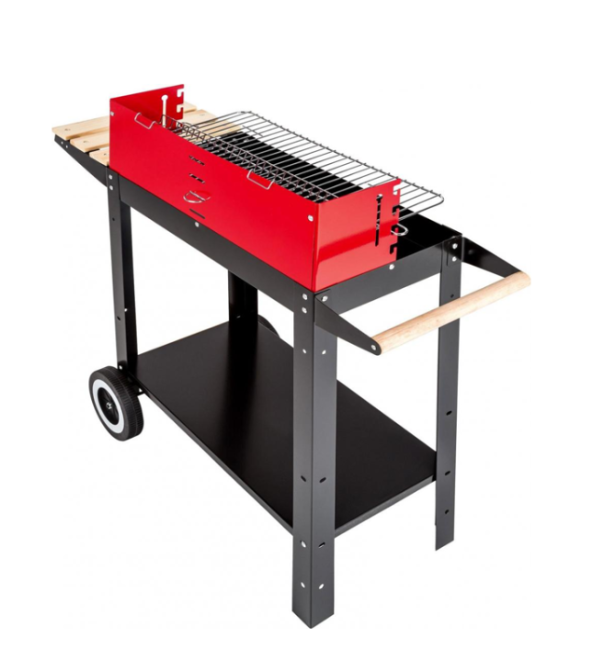 Вугільний садовий мангал (гриль) на колесах з кришкою, решіткою, полицями та аксесуарами (Польща) Київ - фото 5