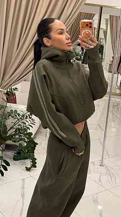 Жіночий стильний костюм із лампасами з якісної турецької тканини Хакі, 44/46 Одеса