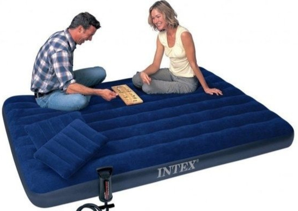 Надувной матрас Intex 64765 с насосом и подушками велюровый 203х152х25 Харьков - изображение 2