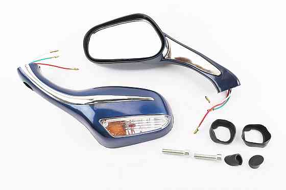 УЦІНКА Дзеркала к-кт "STORM" темно-сині з поворотами, м8 (дефекти фарбування, невелички сколи на склі) Киев