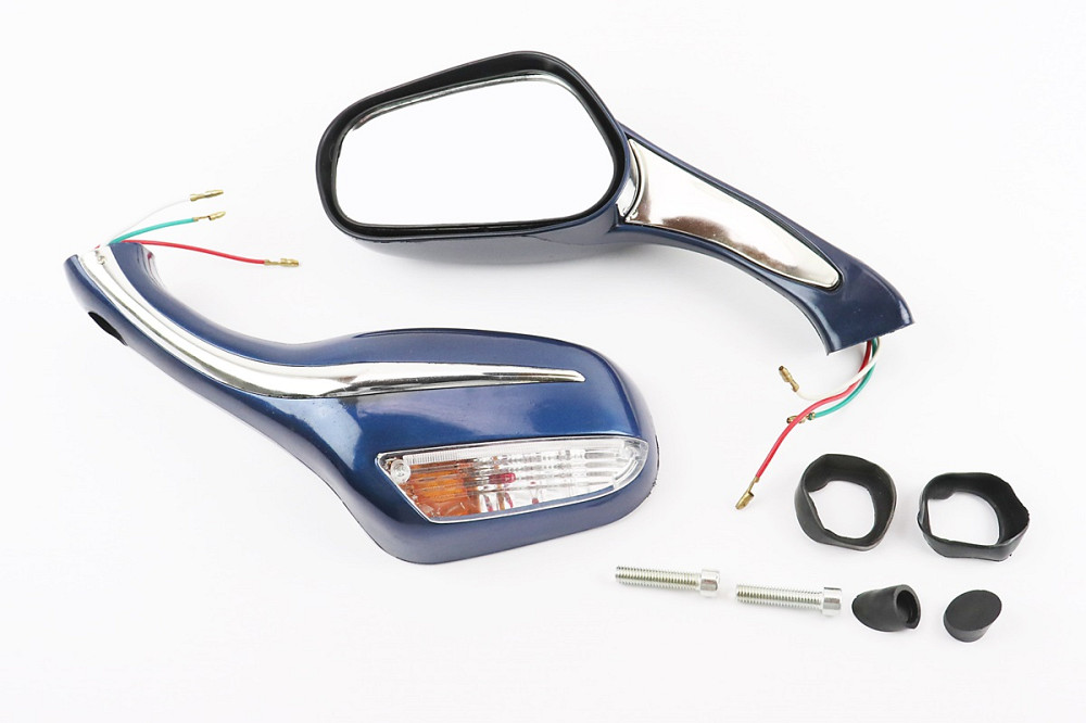 УЦІНКА Дзеркала к-кт "STORM" темно-сині з поворотами, м8 (дефекти фарбування, невелички сколи на склі) Киев - изображение 1