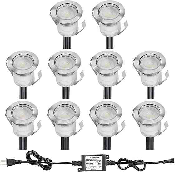 Низьковольтний світлодіодний набір для освітлення сходів, палуб басейна FVTLED D30 (10світильників в комплекті) Луцьк