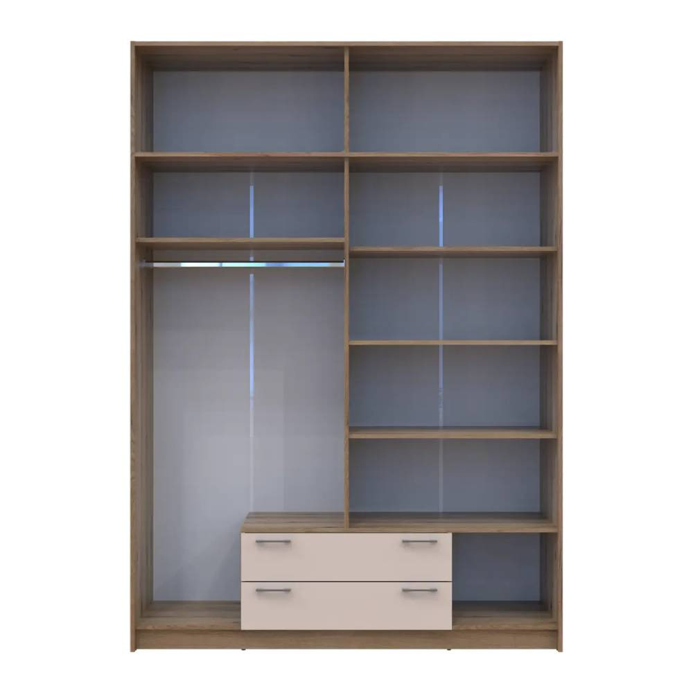 Шкаф для одежды Doros Ронди с антресолью и зеркалом Дуб Артизан/Кашемир 4ДСП 160х52х236 DRS-011680 (80737831) Львов - изображение 5