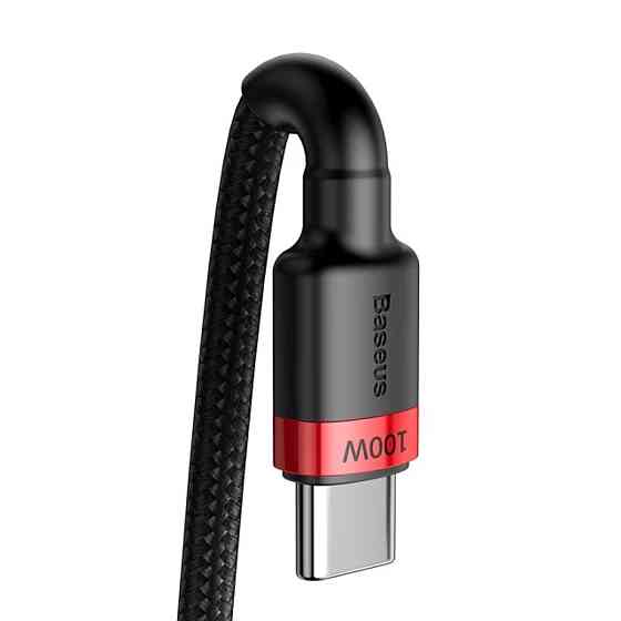 Кабель Baseus Cafule PD2.0 100W flash charging Type-C For Type-C cable (20V 5A)2m Red+Black Київ