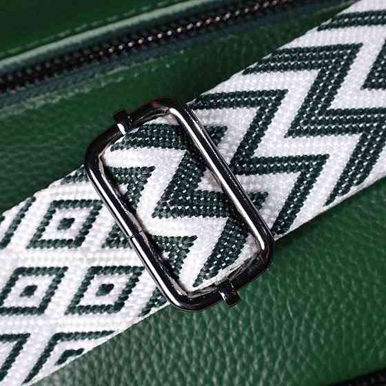 Стьобана жіноча сумка з натуральної шкіри Зелений (Vintage) Київ