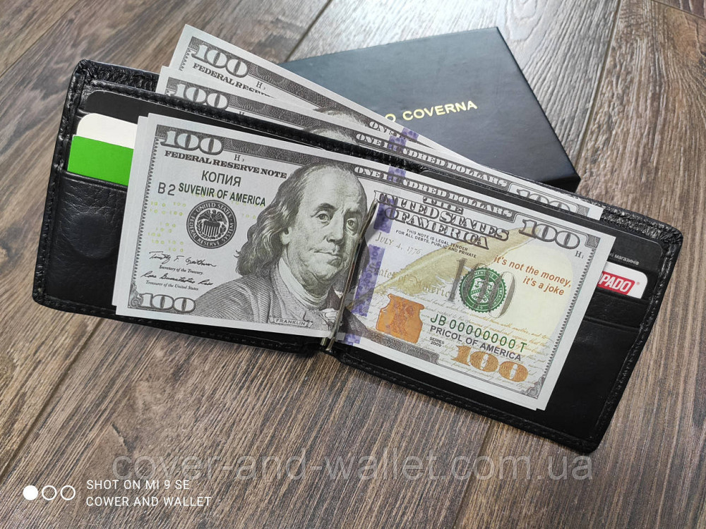 Компактний шкіряний чоловічий гаманець на магнітах Marco Coverna M101 Київ - фото 7