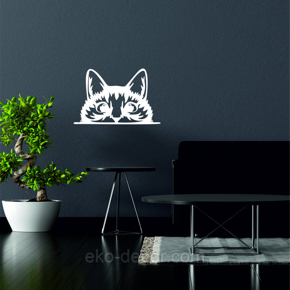 Декоративне настінне Панно «Кіт» Декор на стіну (1 шт/1 кіт) 50*32 см, Білий Київ - фото 3