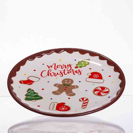 Новогодняя тарелка из фарфора Merry Christmas Ø21 см CR-1-40 Киев