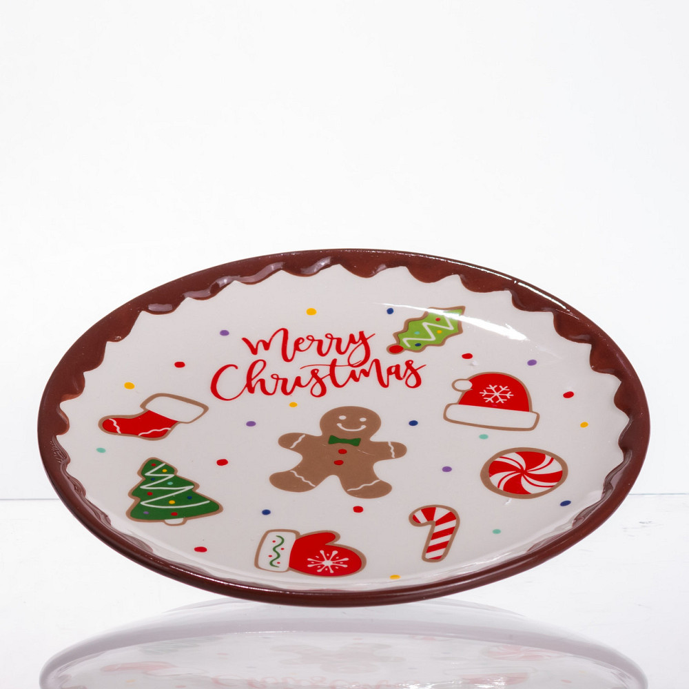 Новогодняя тарелка из фарфора Merry Christmas Ø21 см CR-1-40 Киев - изображение 2