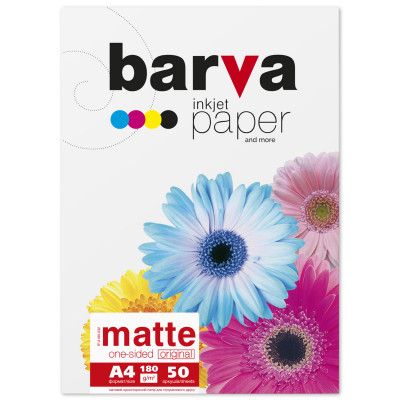 Фотобумага Barva A4 Original 180 g/m2, matte, 50c (IP-A180-032) Винница - изображение 1