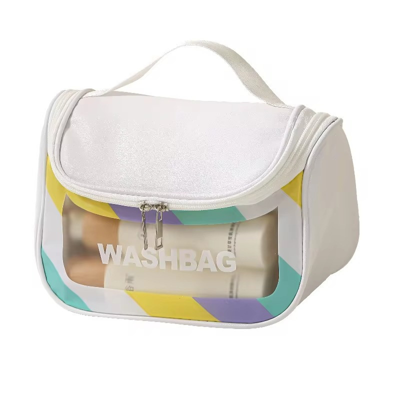 Косметичка женская прозрачная, для ванных пренадлежностей, дорожная, водонепроницаемая, белая Каменец-Подольский - изображение 2