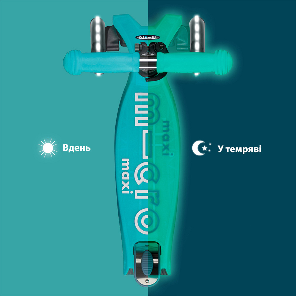 Самокат Micro серії Maxi Deluxe Glow LED – Желейний зелений Дніпро - фото 8