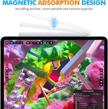 Стилус для iPad Tomorsi, Palm Rejection, быстрая зарядка, точное письмо, Apple iPad Pro/Air/iPad/Mini 2018–2023, белый Киев