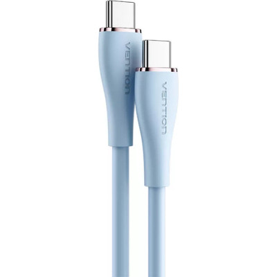 Дата кабель USB-C to USB-C 1.0m USB2.0 100W (20V/5A) Light Blue Silicone Vention (TAWSF) Винница - изображение 6