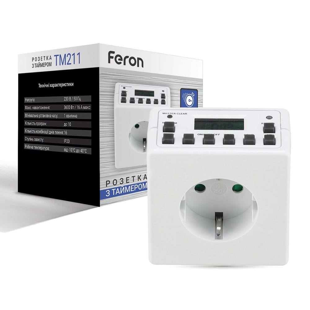 Розетка з таймером Feron TM211 Харьков - изображение 1