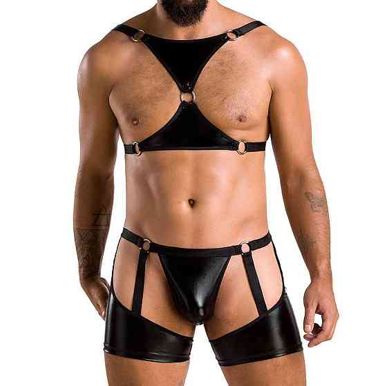 Комплект эротического мужского белья Passion 047 SET JOHN S/M Black, трусы, портупея Sex Aura Киев