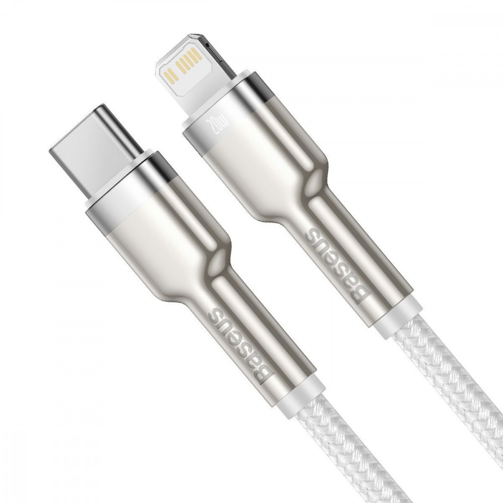 Кабель Baseus Cafule Metal Type-C to Lightning PD 20W 1м білий Львів - фото 6