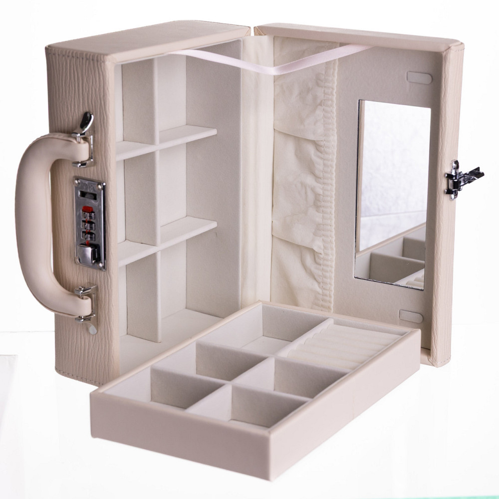 Скринька для прикрас з еко шкіри 2 яруси з кодовим замком Бежевий HP-5-24BE Коломыя - изображение 7